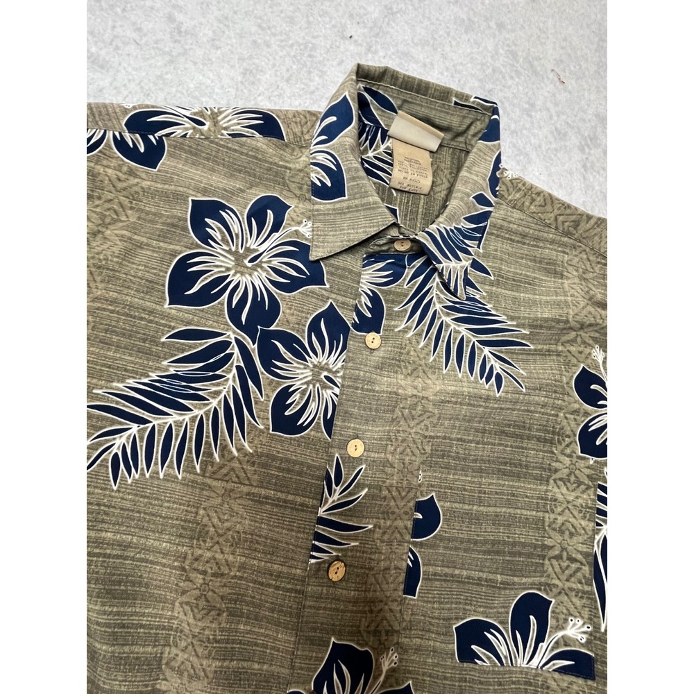 Extreme Gear Mens Tropical Hibiscus Floral Button Down Shirt M‎ vintage